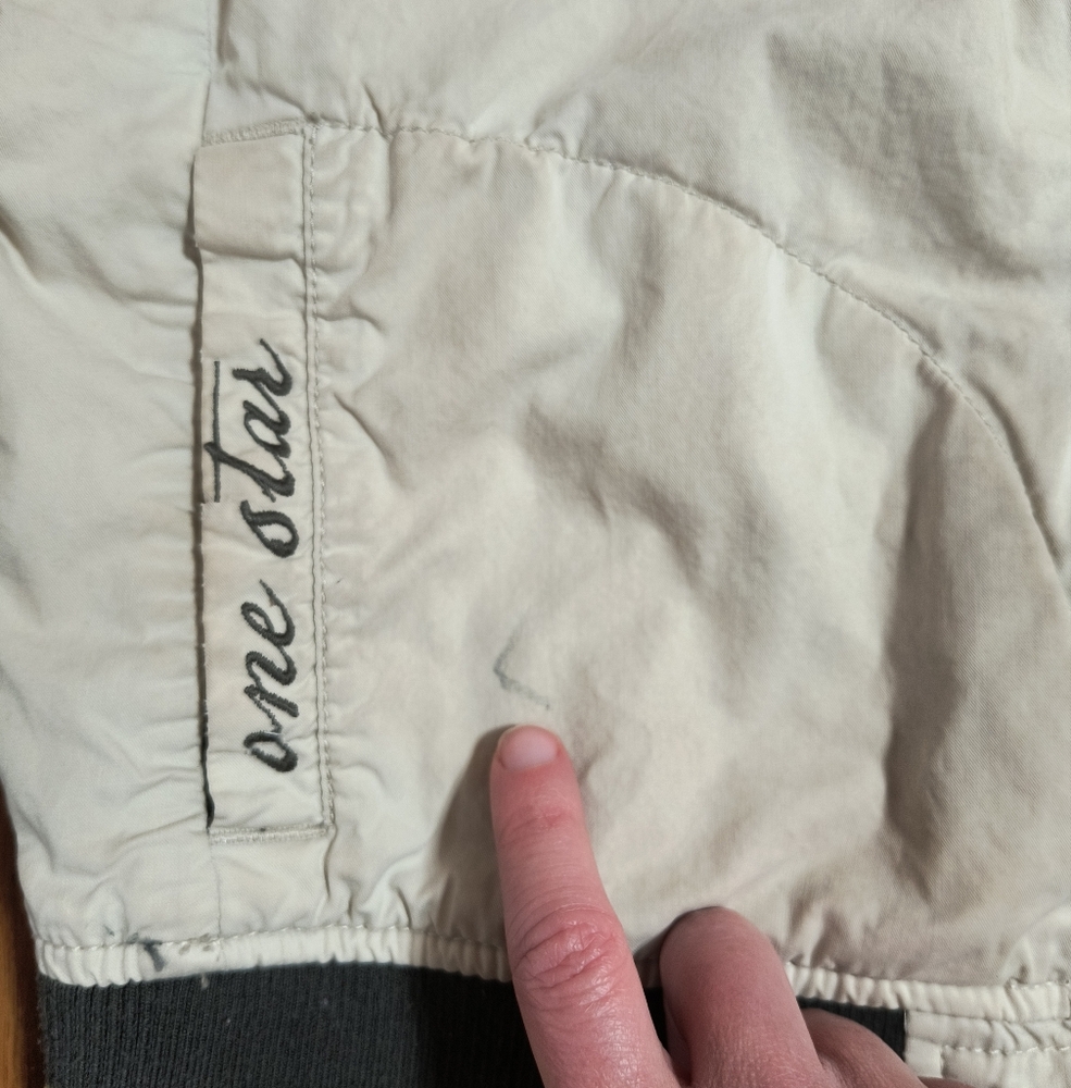 3/$10⭐ Converse One-Star crop bomber varsity jacket, wmn small, off-white/brown - Picture 4 of 14